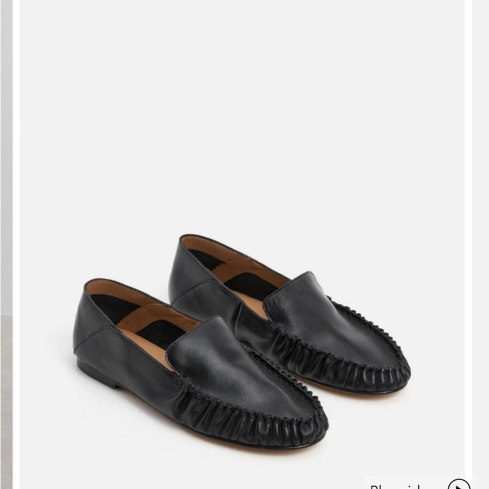 Flattered Black Leather Bon Bon Loafers 39 US women’s 9